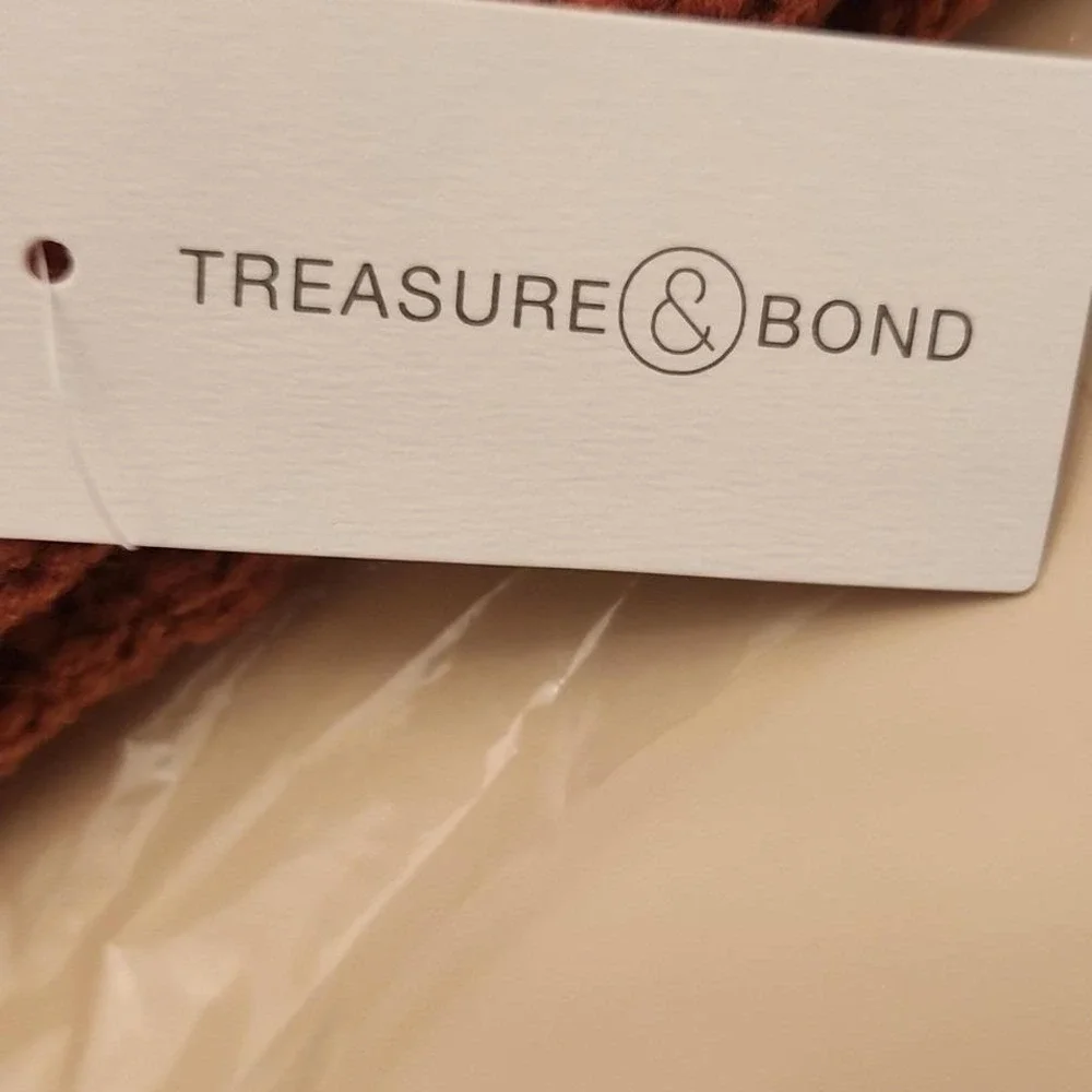 NEW‎ Treasure & Bond Cozy Pinky Brown Knit Beanie Granola Girl